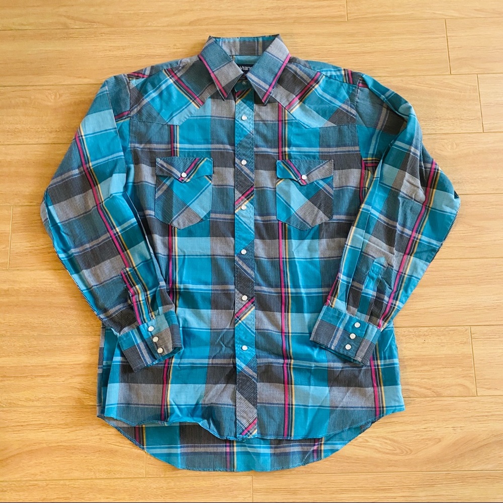 Wrangler Mens Vintage Plaid Western Shirt Large